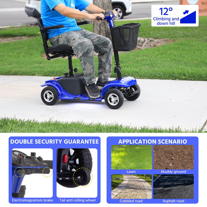 Folding 4 Wheel Electric Scooter with LED Headlights