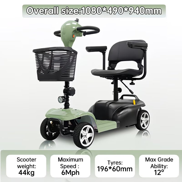 Portable Mobility Scooter for Adults with LED Lights and Basket