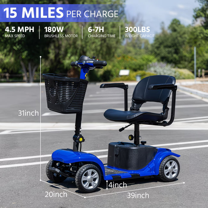 Folding 4 Wheel Electric Scooter with LED Headlights