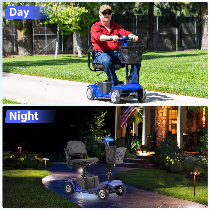 Folding 4 Wheel Electric Scooter with LED Headlights