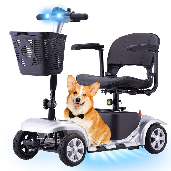 Folding 4 Wheel Electric Scooter with LED Headlights