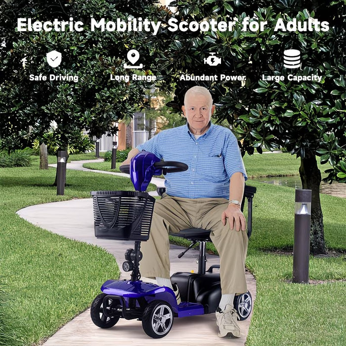 Portable Mobility Scooter for Adults with LED Lights and Basket