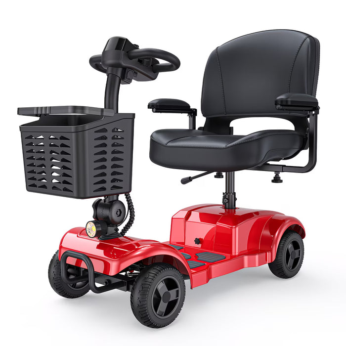 Folding 4-Wheel Mobility Scooter With Detachable Basket