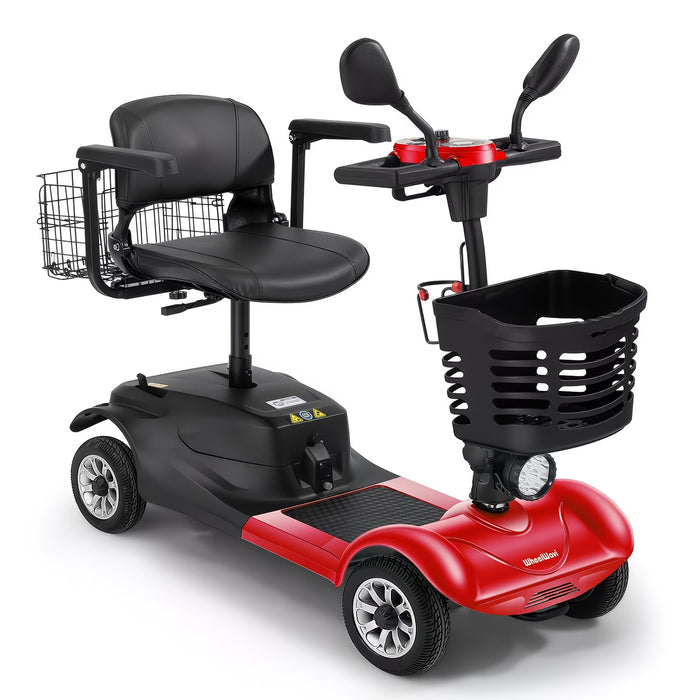 Foldable 4 Wheel Mobility Scooter Dual Battery Long Range All Terrain