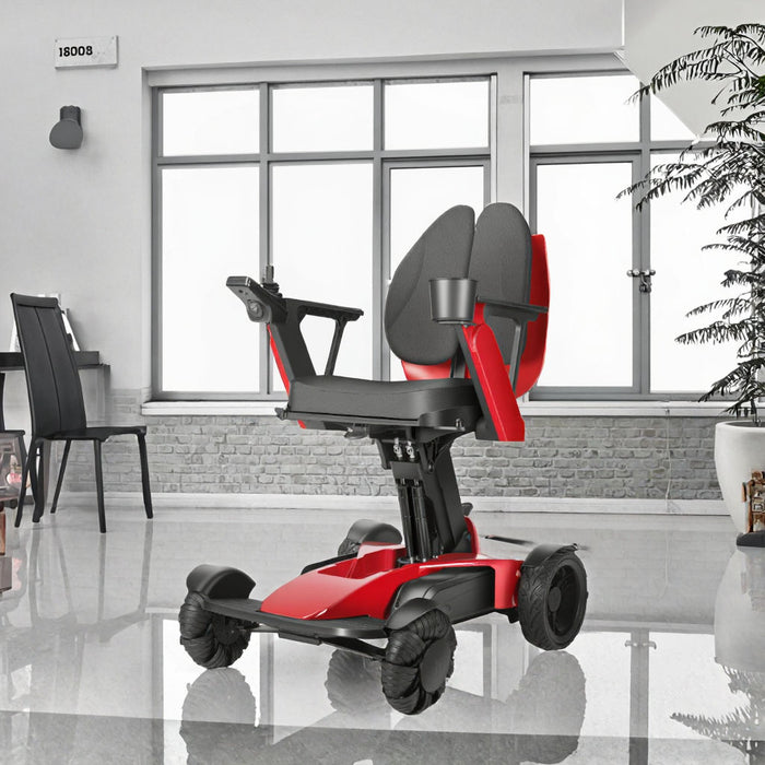 Compact Foldable Electric Wheelchair Bluetooth Control Adjustable Seat Height