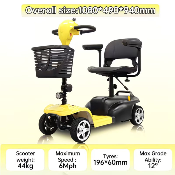 Portable Mobility Scooter for Adults with LED Lights and Basket